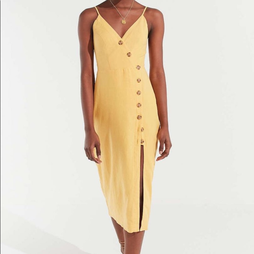Urban Outfitters button down linen midi dress